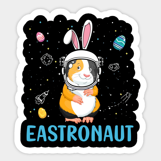 Eastronaut Guinea Pig Astronaut Easter Day Sticker by cruztdk5